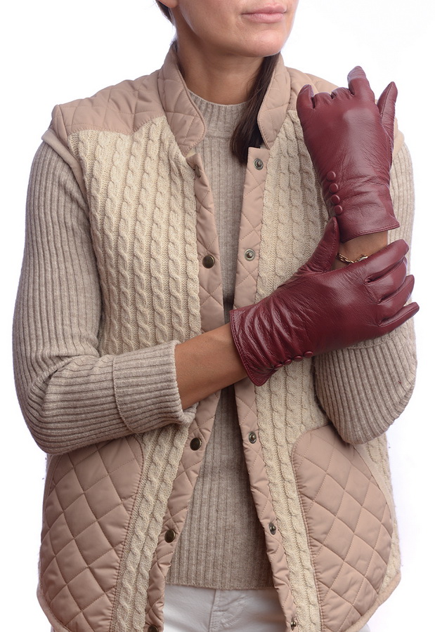 женские перчатки овечья кожа / шерсть 