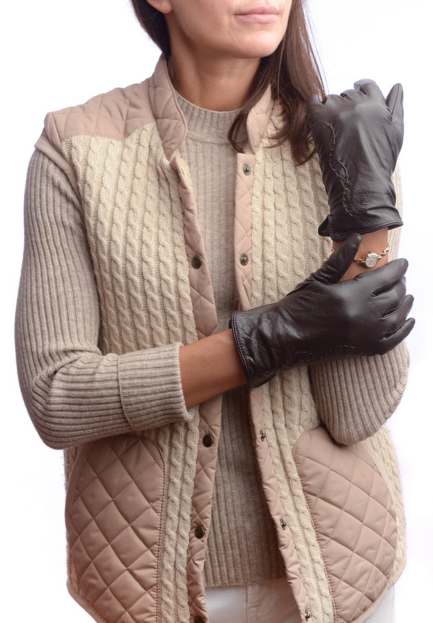 женские перчатки овечья кожа / шерсть 