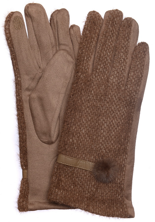 женские перчатки трикотаж утепленный