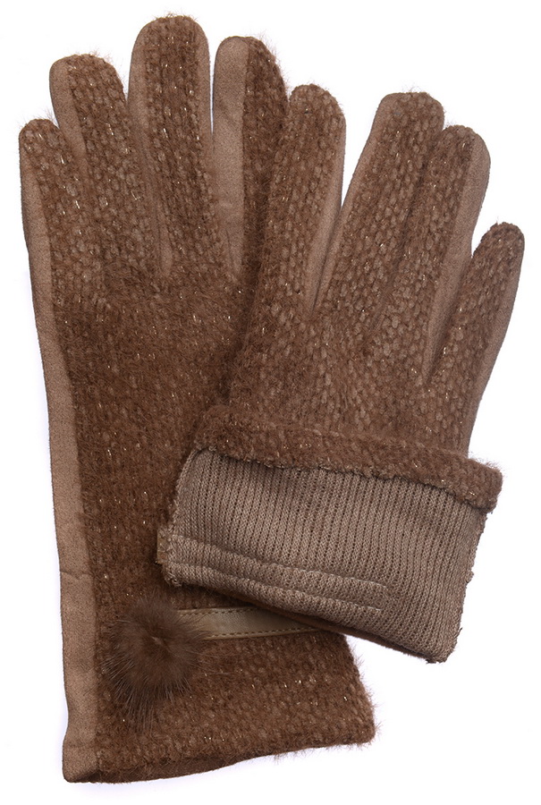 женские перчатки трикотаж утепленный