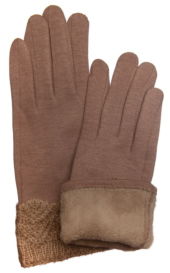 женские перчатки трикотаж утепленный на флисе