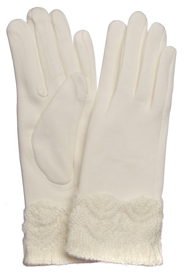 женские перчатки трикотаж утепленный на флисе