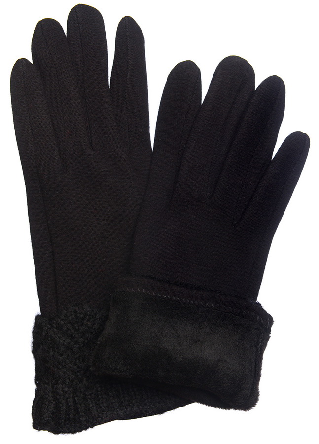 женские перчатки трикотаж утепленный на флисе