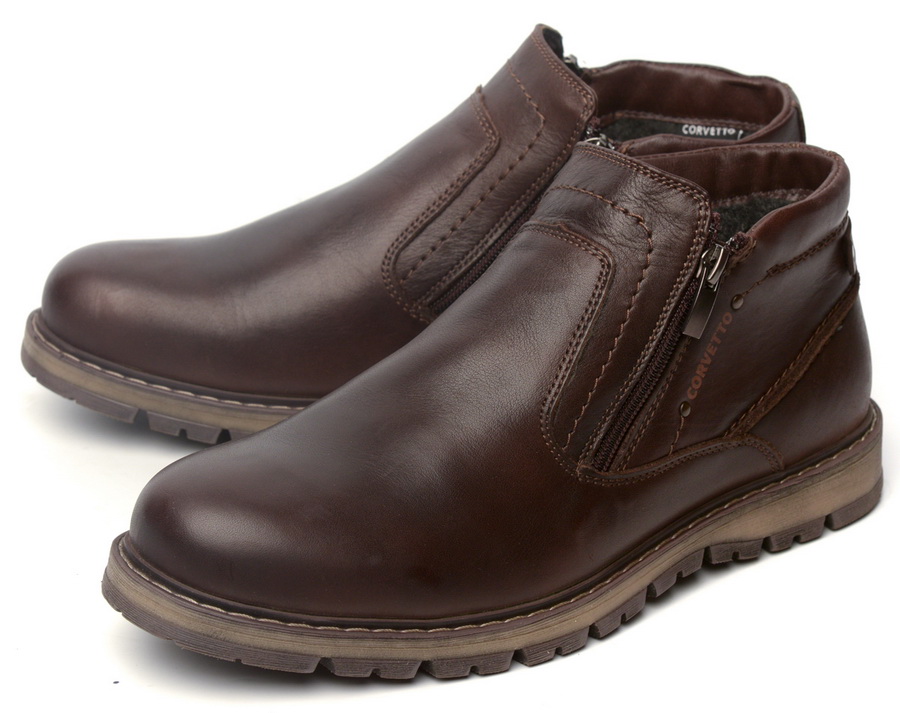 мужские ботинки натуральная кожа / шерсть corvetto