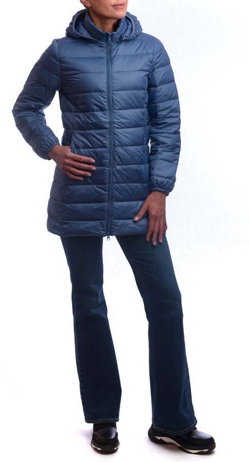 женская ультралёгкая пуховая куртка длинная  l(42)-7xl(56) binifoot/bnf