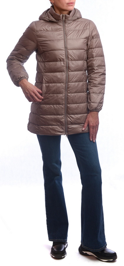 женская ультралёгкая пуховая куртка длинная  l(42)-7xl(56) binifoot/bnf