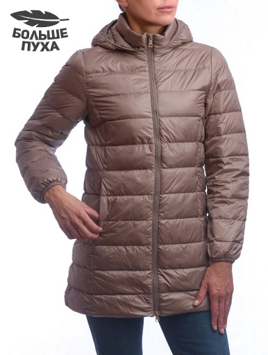 женская ультралёгкая пуховая куртка длинная  l(42)-7xl(56) binifoot/bnf