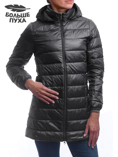 женская ультралёгкая пуховая куртка длинная  l(42)-7xl(56) binifoot/bnf