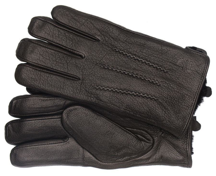 мужские перчатки кожа оленя / натуральный мех (мутон) 