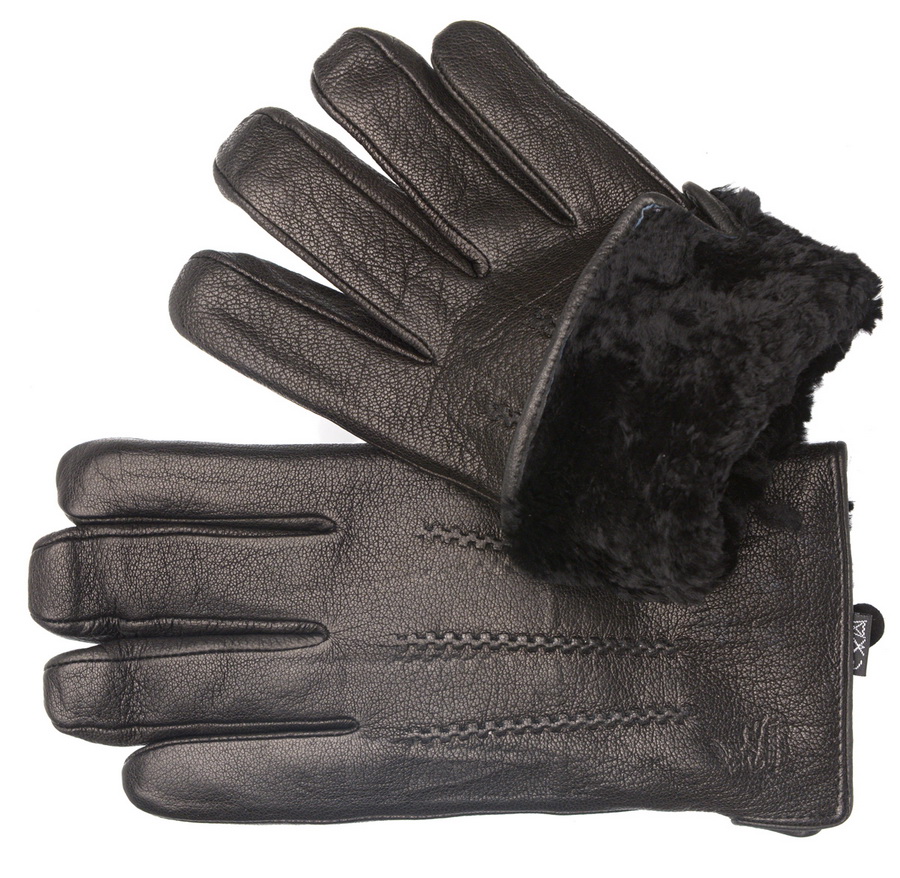 мужские перчатки кожа оленя / натуральный мех (мутон) 