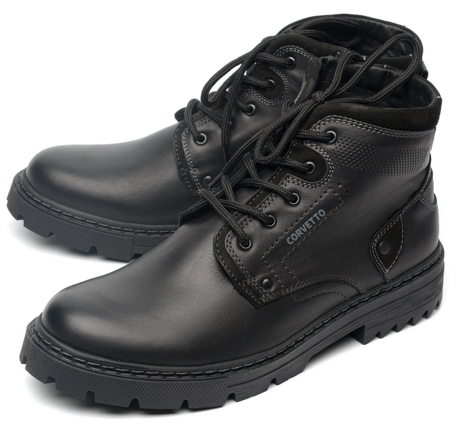 мужские ботинки натуральная кожа / натуральный мех corvetto