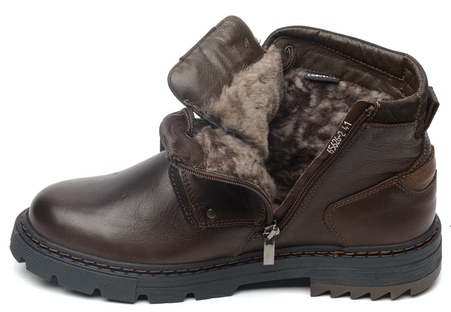 мужские ботинки натуральная кожа / натуральный мех corvetto