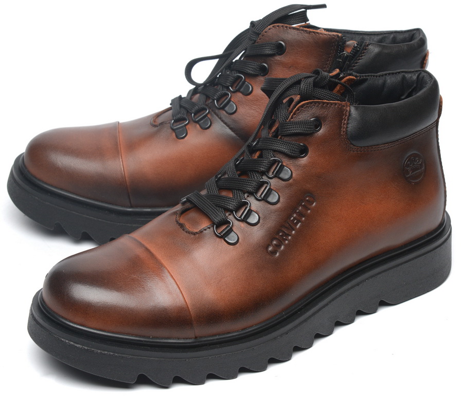 мужские ботинки натуральная кожа / натуральный мех corvetto