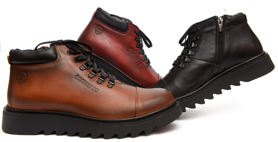 мужские ботинки натуральная кожа / натуральный мех corvetto