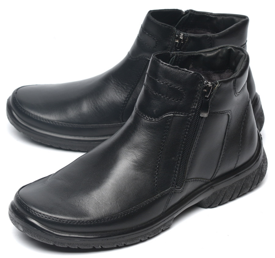 мужские ботинки натуральная кожа/ натуральный мех росвест россия