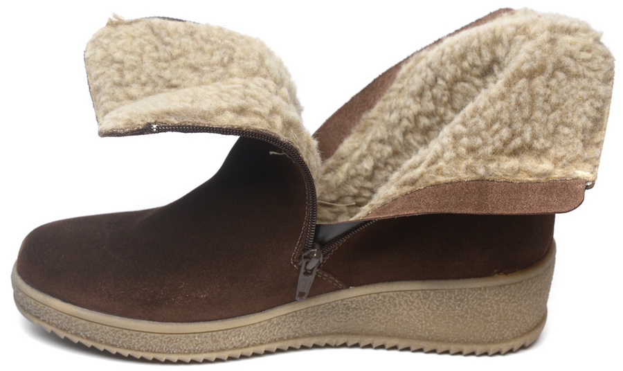 женские ботинки натуральная кожа (велюр)  / шерсть марко беларусь