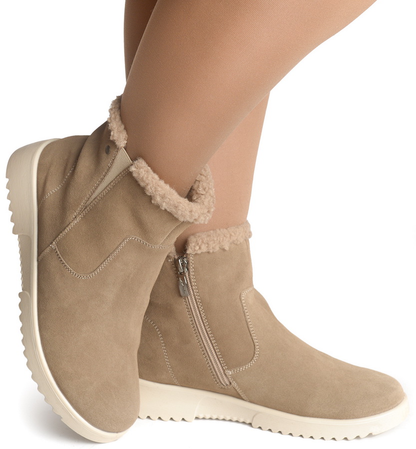 женские ботинки натуральная кожа (велюр) / шерсть марко беларусь