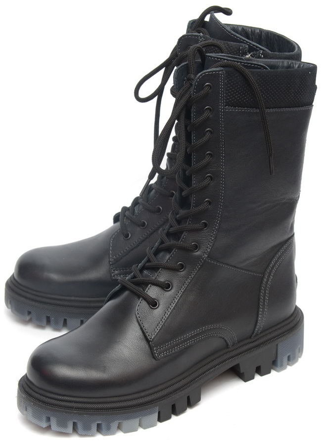 мужские берцы на молнии натуральная кожа / шерсть corvetto