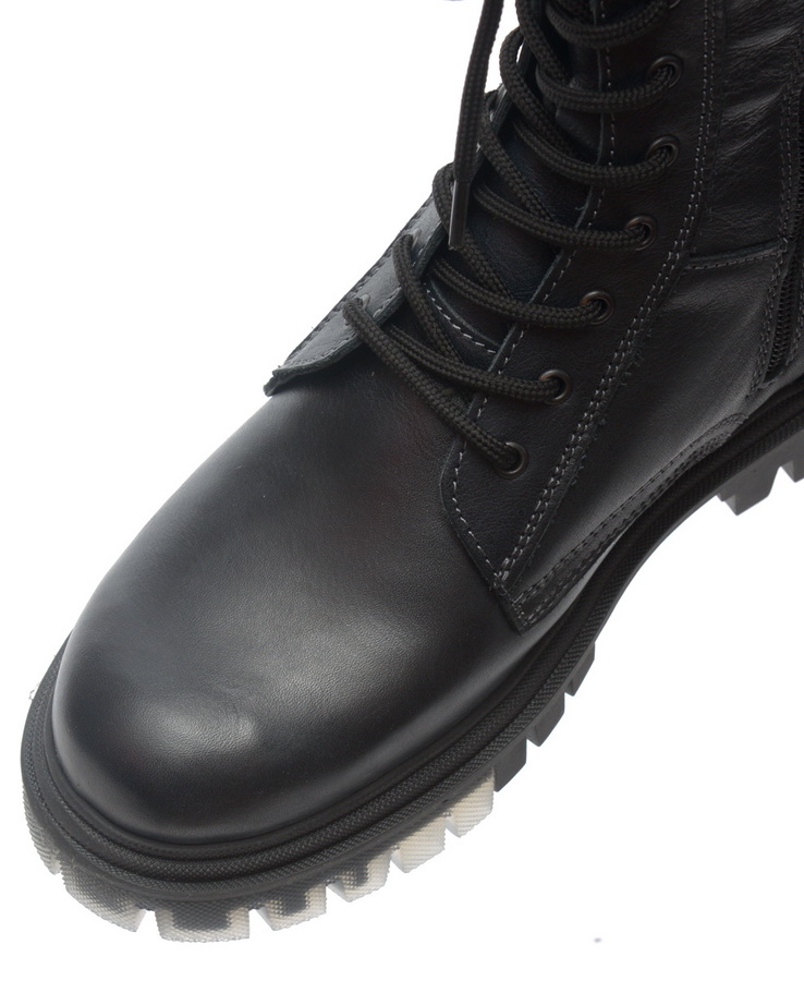 мужские берцы на молнии натуральная кожа / шерсть corvetto