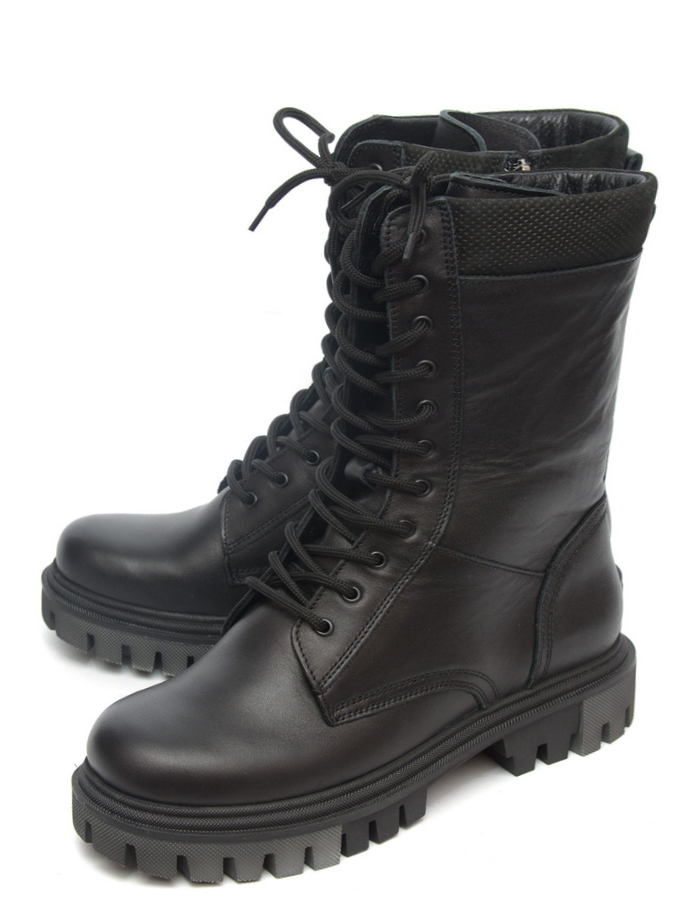 женские берцы на молнии натуральная кожа / шерсть corvetto