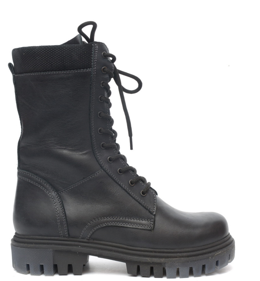 женские берцы на молнии натуральная кожа / шерсть corvetto