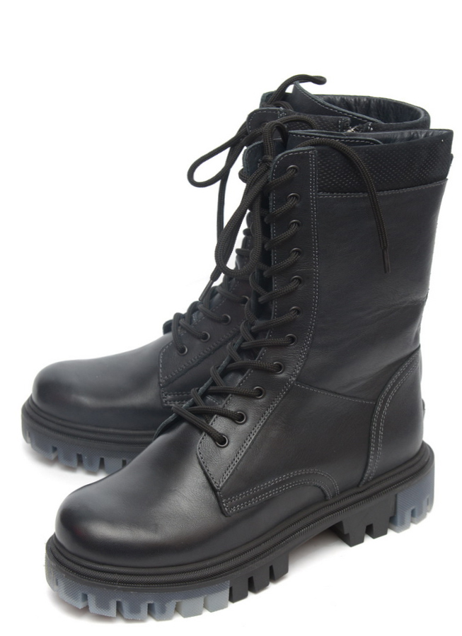 женские берцы на молнии натуральная кожа / шерсть corvetto