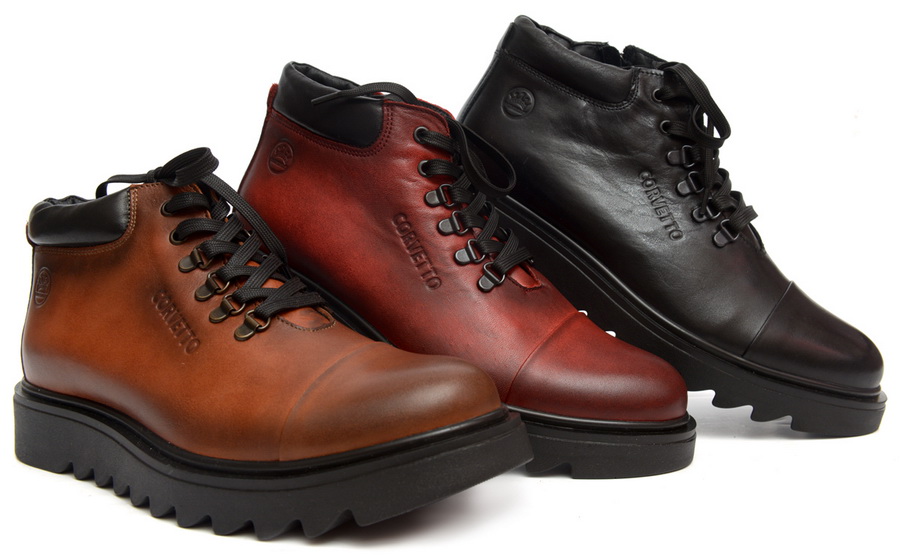 мужские ботинки натуральная кожа / натуральный мех corvetto