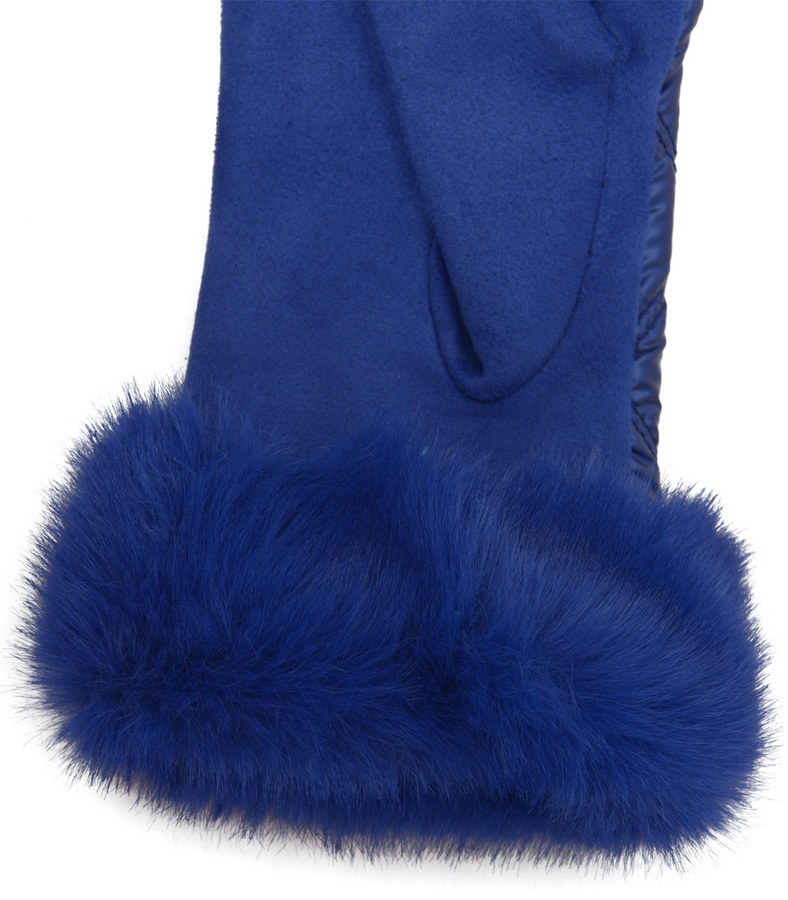 женские перчатки с опушкой трикотаж утепленный