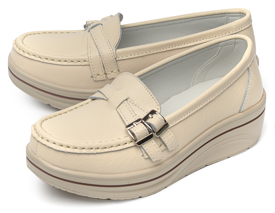 женские мокасины на танкетке натуральная кожа binifoot/bnf тайвань