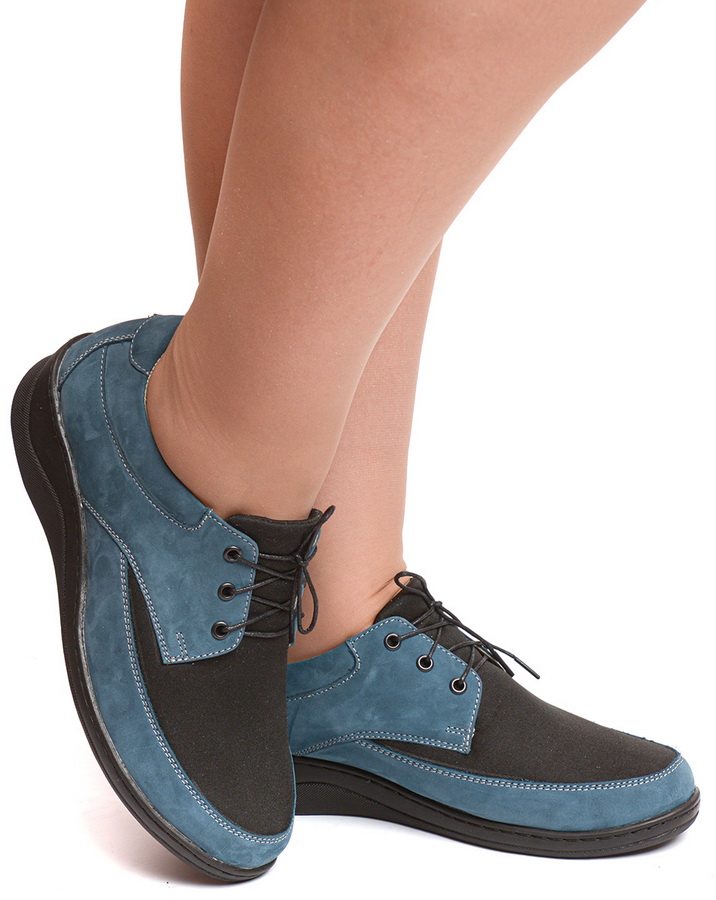 женские туфли натуральная кожа (нубук) + спецтекстиль corvetto