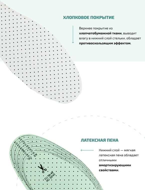 стелька tarrago aromat латексные ароматизированные безразмерные