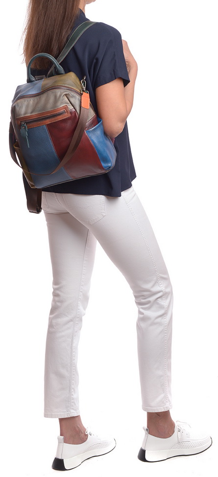 женская сумка-рюкзак натуральная кожа kikilok корея