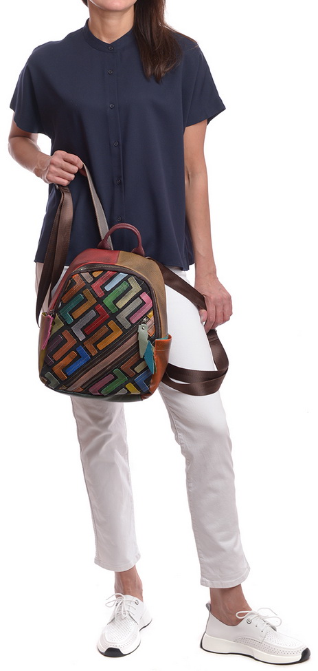 женский рюкзак натуральная кожа kiki lok корея