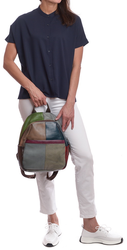 женский рюкзак натуральная кожа kiki lok корея