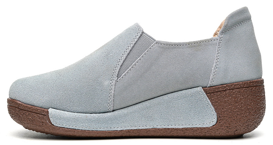 женские мокасины на танкетке натуральная кожа (замша) binifoot/bnf тайвань