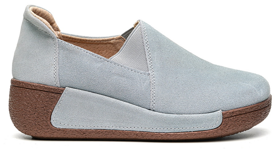 женские мокасины на танкетке натуральная кожа (замша) binifoot/bnf тайвань