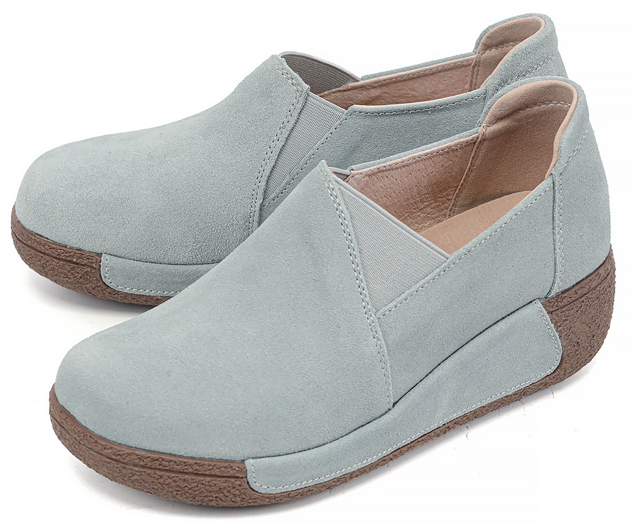 женские мокасины на танкетке натуральная кожа (замша) binifoot/bnf тайвань