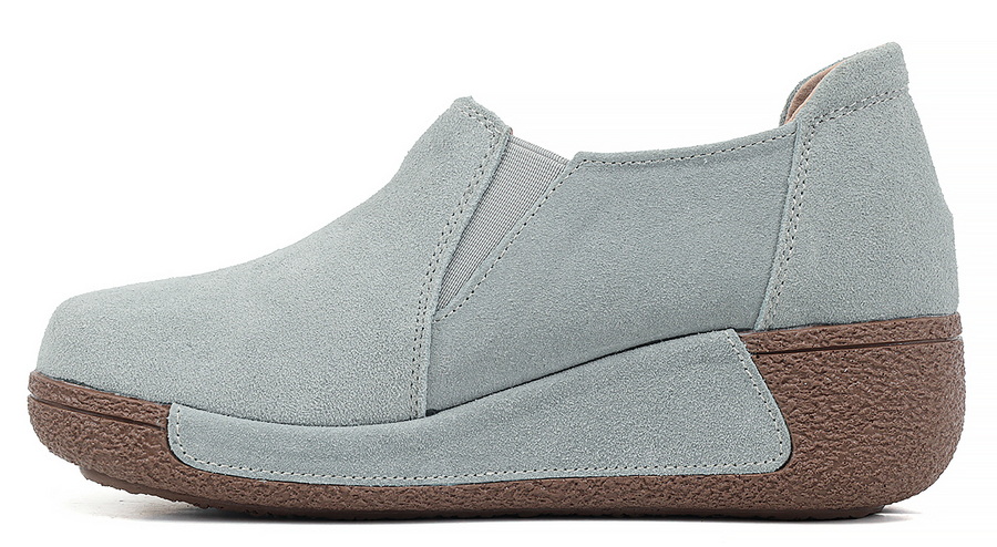 женские мокасины на танкетке натуральная кожа (замша) binifoot/bnf тайвань